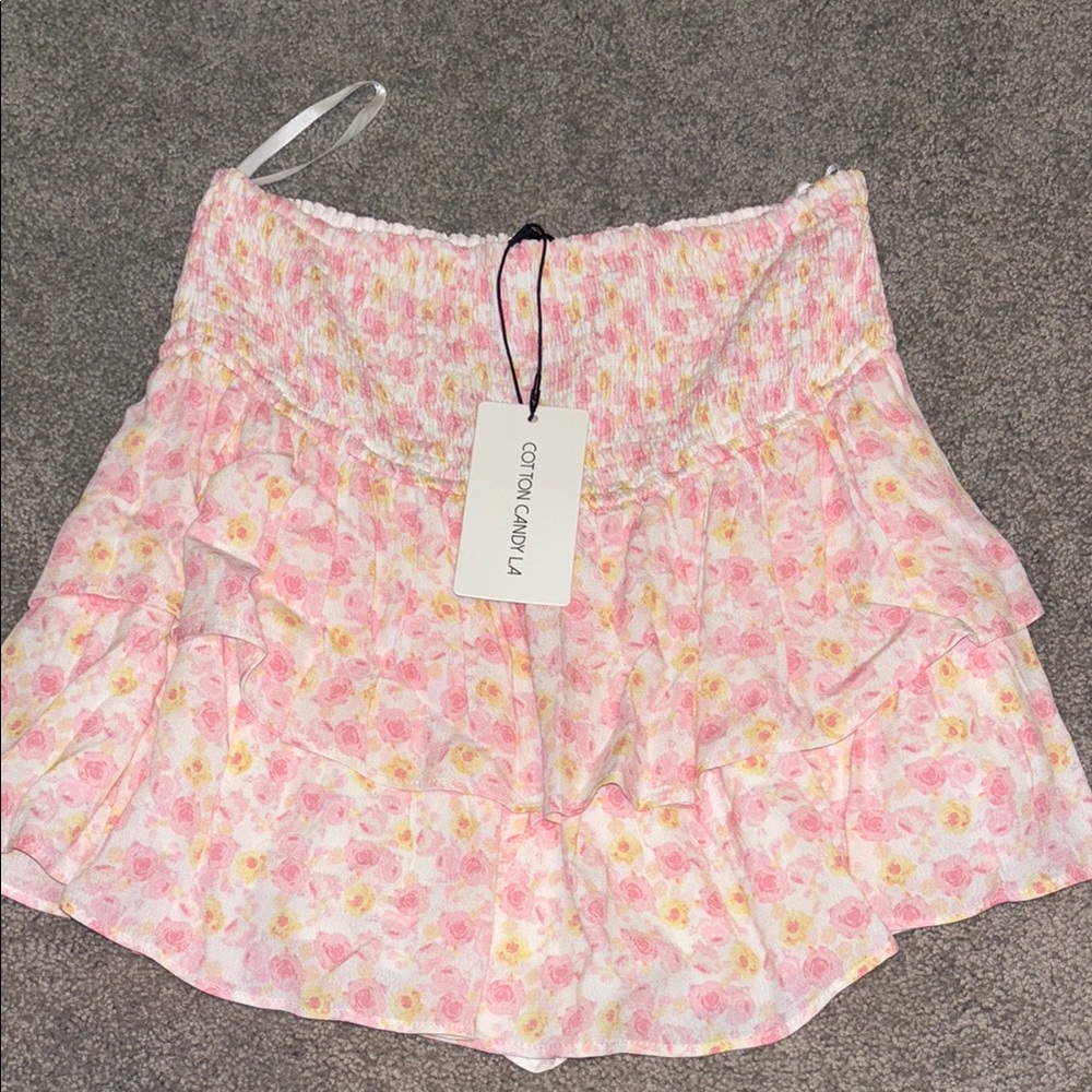 Cotton Candy Pink Floral Women's Skirt